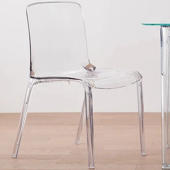 Роскошный обеденный стул скандинавского дизайнера, Кристально Прозрачный Акрил, Простые стулья, Классическая гардеробная, Мебель для дома WKDC