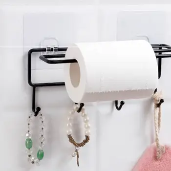 Самоклеящийся железный держатель для бумаги в ванной, Вешалка для полотенец в душевой, Кухонная Лопатка, настенная вешалка для тряпок, крючок-органайзер