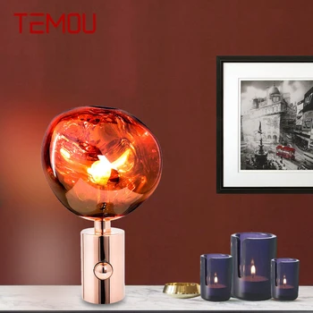 Современная настольная лампа TEMOU Nordic Модная И простая настольная лампа для гостиной спальни с креативным светодиодным оформлением
