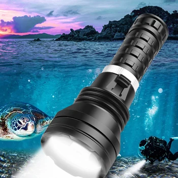 Супер яркий светодиодный фонарик для дайвинга XHP70 Водонепроницаемый фонарь Профессиональный светодиодный фонарик для дайвинга Супер яркий