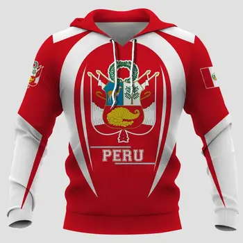 Толстовки с изображением флага и эмблемы Перу с 3D-принтом для мужчин, большие размеры, мужская уличная мода, Свободные пуловеры для мальчиков, толстовки