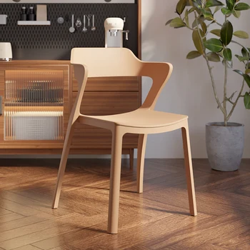 Уличные обеденные стулья в скандинавском стиле, акцентный Пластиковый кухонный Современный офисный стул, дизайнерская роскошная эргономичная мебель для дома
