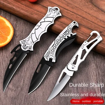 Уличный нож из нержавеющей стали, мини-нож для фруктов, складной, портативный, острый карманный нож для самообороны