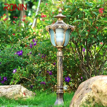 Уличный светильник для газона RONIN Bronze, светодиодный ретро-садовый светильник, водонепроницаемый IP65, домашний декор для внутреннего двора, светильник для виллы