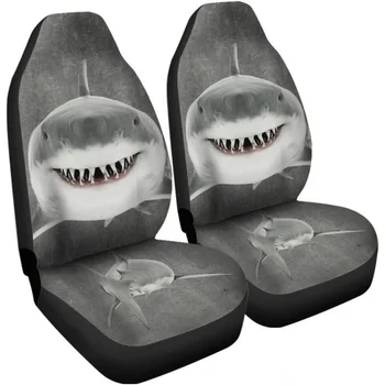 Чехлы для автомобильных сидений Shark Grey, автомобильные чехлы для передних сидений Комплект из 2 универсальных чехлов для сидений большинства автомобилей Седан Грузовик внедорожник Фургон