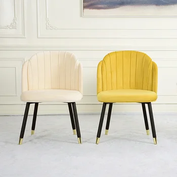 Эргономичные обеденные стулья, Бархатный дизайнерский кухонный стул для гостиной, современный шезлонг для гостиной, Минималистская постмодернистская мебель